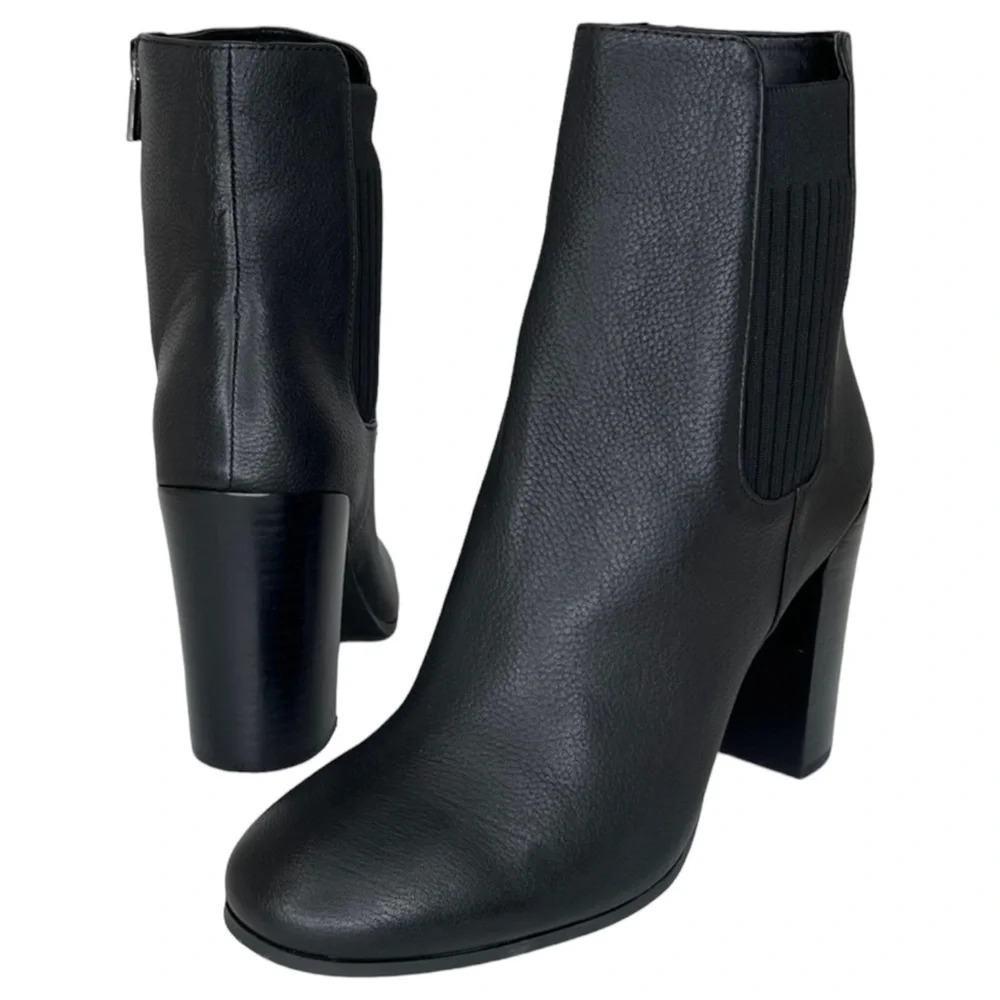 Kenneth Cole NY Justin Black Leather Womens Heeled Ankle Boots Size 10M - Picture 10 of 11